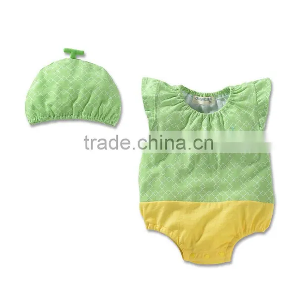 Factory Supply New Fashion Funny Baby Girl Boy Rompers w/ Hat Newborn Clothing Set photo-2