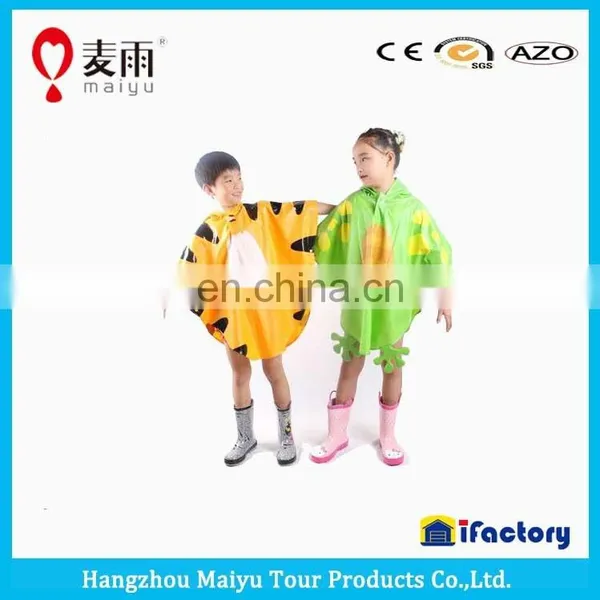 Custom Design Colorful Polyster Children Raincoat photo-3