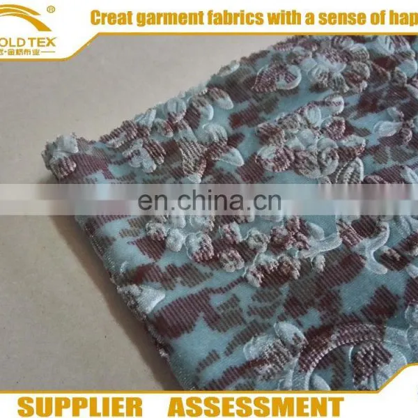 Warp Knitting Embossed Velvet Fabric With Flocking Knitted Velvet Great Quality