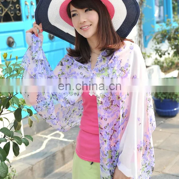 2015 Newestfashion Design Polyester Chiffon Summer Cuff Stole(PP615CL-P) photo-2