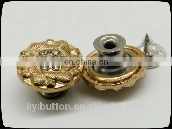 Wholesales Manufacturer Metal Coat Button, Removable Shank Metal Diamond Shaped Button for Jeans photo-2