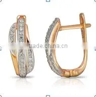 14K Rose Gold Earring With Diamonds