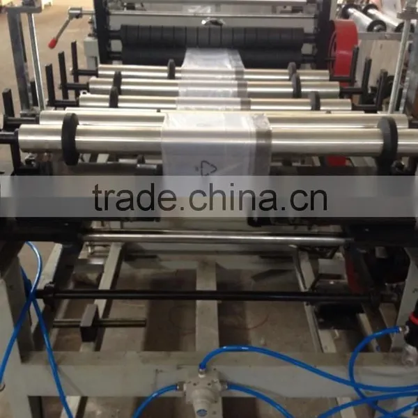 Plastic Poly Draw Handle Big Garbage Bag Making Machine To Make Ribbon Through Continuous Winding Bag photo-3