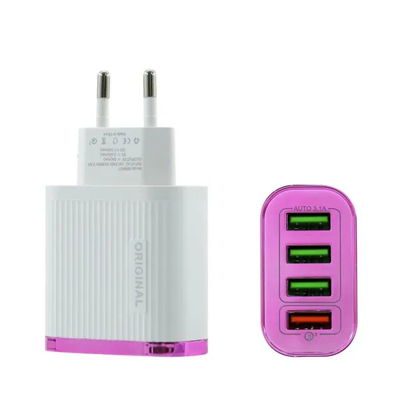 Fashion Designed 4 USB Ports 4U2A QC Fast Charger Travel Charger for Iphone for Huawei for Xioami photo-5