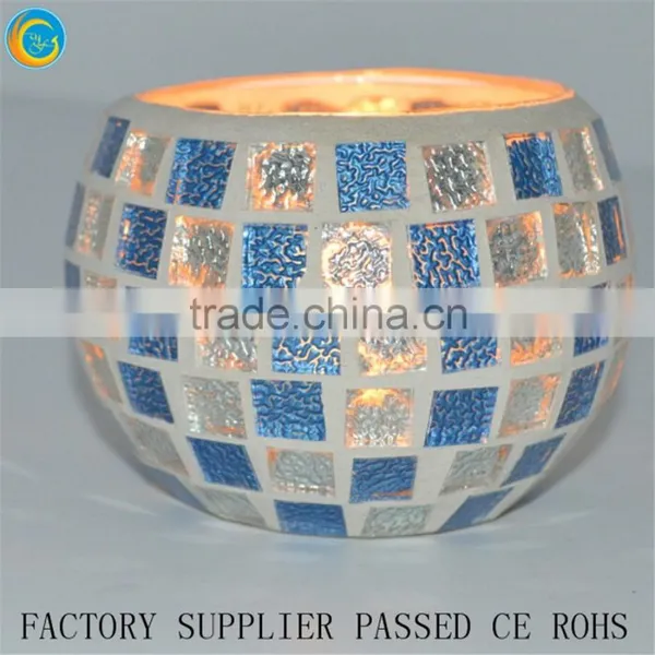 Colored Handmade Round Crackle Mosaic Glass Candle Holders Vintage Candle Jars Quality Choice Supplier's Choice photo-4