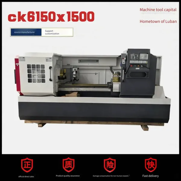 6150 cnc lathe ck6150x1500 hydraulic chuck and hydraulic steady rest, lathe