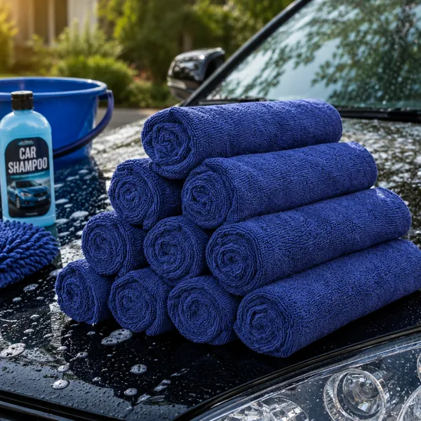 All-Purpose Microfiber Car Wash Towels Bulk Premium Terry Auto Detailing Cloths
