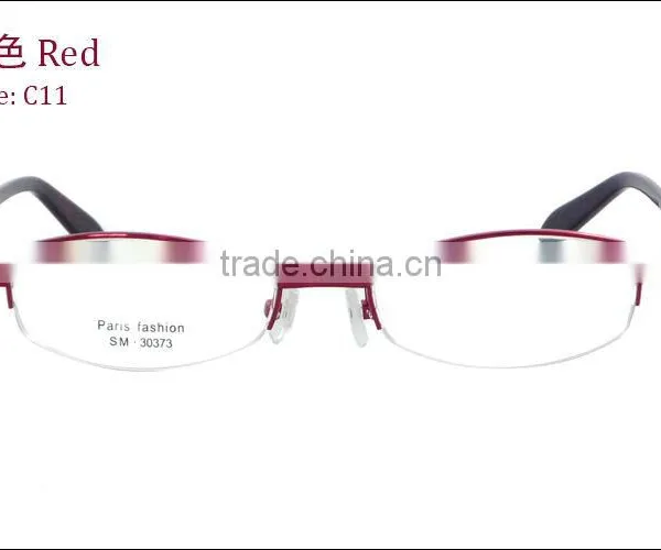 Fashion Style Women Metal Half Frame Eyeglasses Frame With Pattern Temple With Clear Lenses photo-3