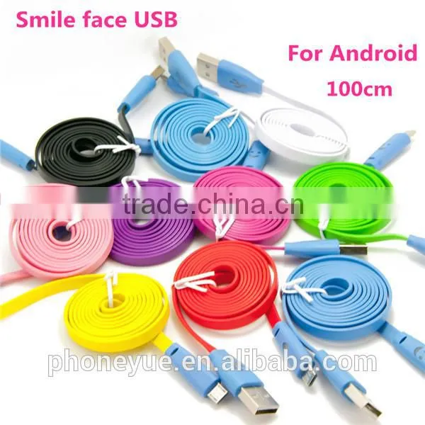 Funny 22awg Smile Face Led Light Usb Cable for Mobile Phone photo-2