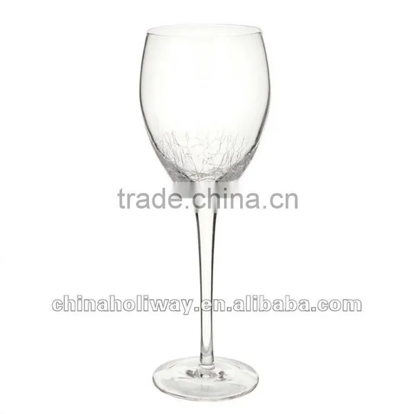 Crackle Glass, Clear Wine Glass