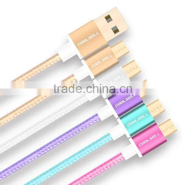 1M USB Fabric Braided Charger Cable Colorful USB Data Cable For Samsung Galaxy s5 photo-5