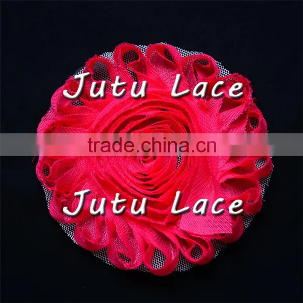 Fashion Costume Decoration Flower/ 4 Inch Sabby Rose Trim Flower/hair Accessories photo-4