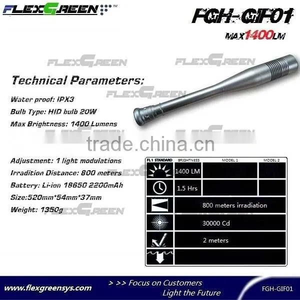 High Quality Xenon 20W HID Rechargeable Baton Flashlight photo-2