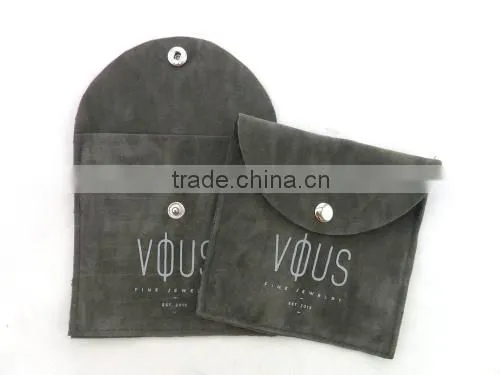 Customized Envelope Shape Velvet Bag for Jewelry With Customized Button Purple photo-4