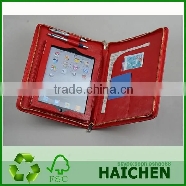 Red Color Leather Tablet Portfolio Case for Women photo-4