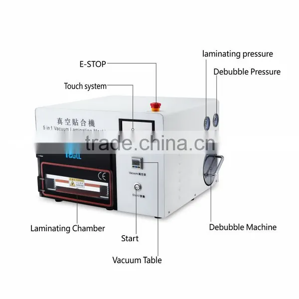 LCD Repair Machine Touch Times Latest Upgrade 5 in 1 OCA Vacuum Laminating Machine With Touch Screen, Built-in Pump+Compressor photo-3