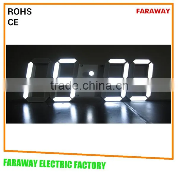 Remoter Large Blue Digital Led Wall Clock With Temperature, Date and Alarm photo-5