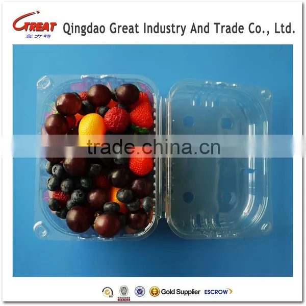 Disposable Blister Clamshells Punnet Fruit Packaging Tray for Grape 1000 Gram photo-4