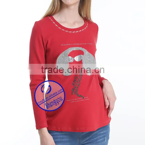 Custom Spandex Organic Cotton Interlock Applique Maternity Clothes photo-2