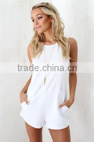 2015 Montpellier White Onesie Jumpsuit Shorts Adult Short Jumpsuit Quality Choice photo-3