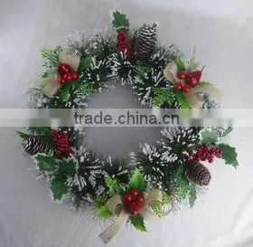 Handmade Christmas Pine Needle Wreath for Home Decor photo-6