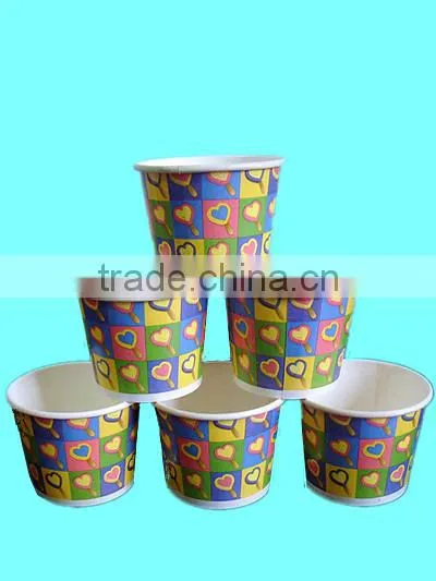 Double PE coated paper icecream bowl/high quality custom printed paper bowl