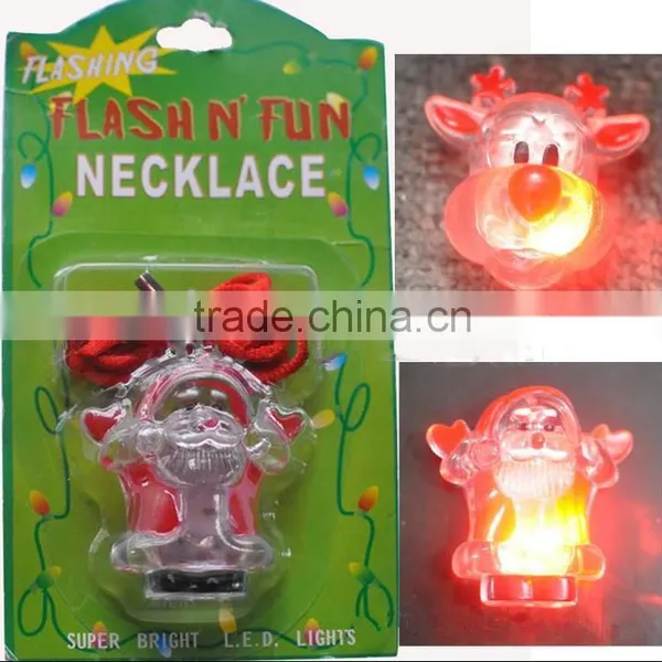 Santa Flashing Pendant Christmas Tree Snowman Reindeer LED Pendant Necklace photo-4
