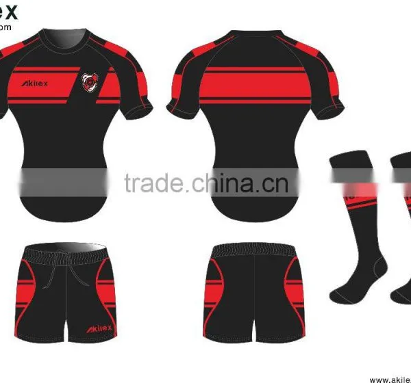 Team Rugby Jerseys Black, Wholesale Blank Rugby Jerseys photo-5