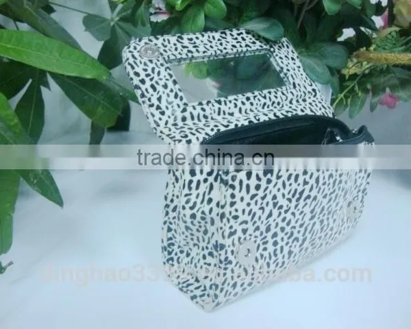 2016 New Arrival Makeup Bag Leopard Print PVC Cosmetic Bag Sexy Lady Bag With Mirror photo-5