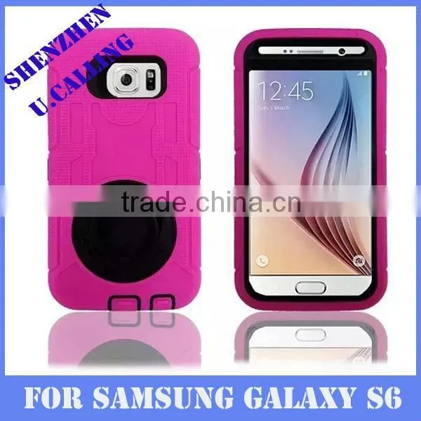 Hybrid Heavy Duty Ring Holder Protective Case For Samsung Galaxy S6 Cover photo-6