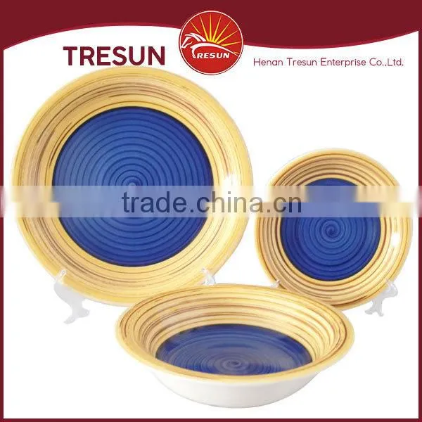 Round Shape 18pcs Handpainted Ceramic Dinnerware/stoneware Dinnerset Tableware Made in China