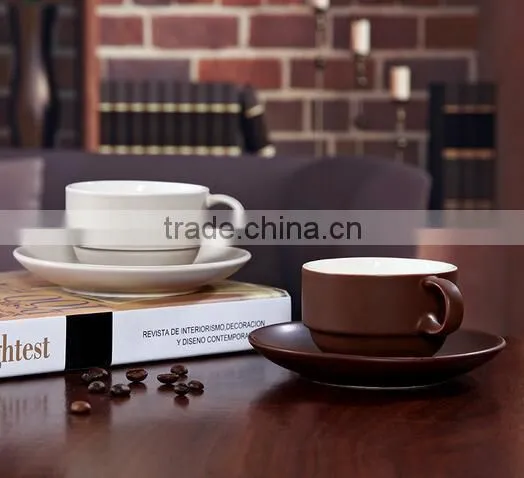 High Quality Classical Design Custom Ceramic Coffee Cup and Saucer Set
