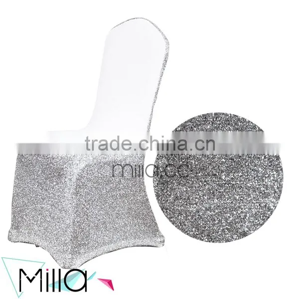 Ruffled Sequin Wedding Chair Cover photo-2