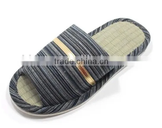 Mens Strip Indoor Slipper, Tatami Bamboo Slippers, Available Three Colors and Four Sizes photo-2
