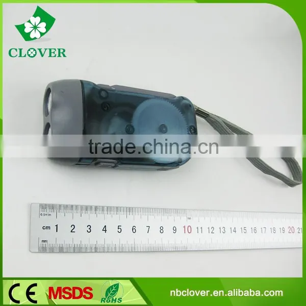 Energy Saving ABS Material 2 Led Hand Crank Dynamo Flashlight photo-5
