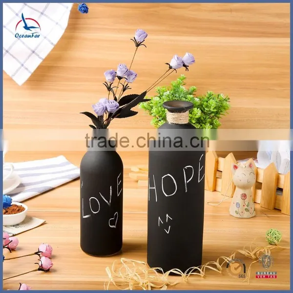 Chalkboard Flower Vase Glass High Quality Decorative Glass Vase photo-6