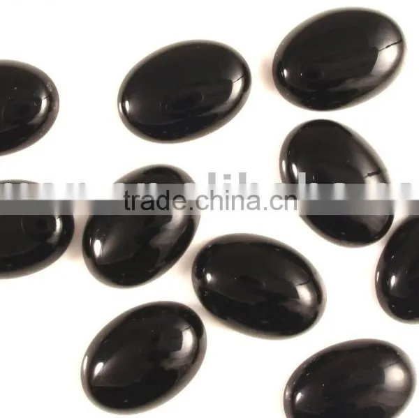 18x13mm Oval Black Agate Stone Cabochon