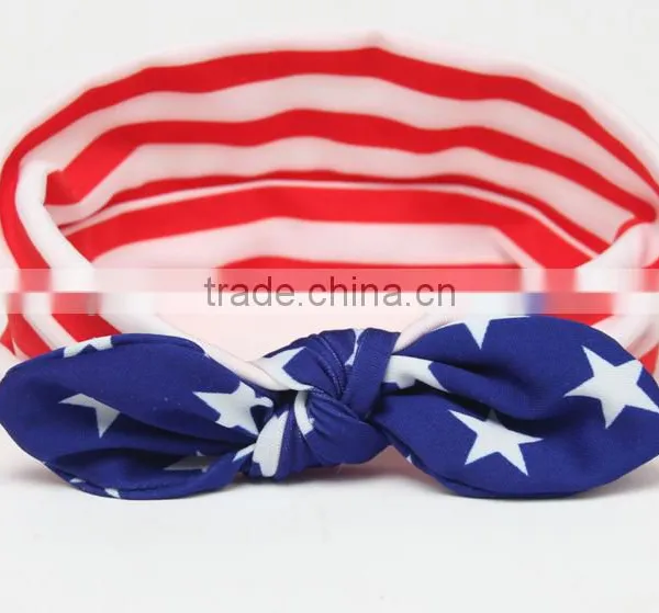 The New Baby Children's Hair Accessories National Day Flag Models Rabbit Ears Bow Cross With the New Foreign Trade photo-5