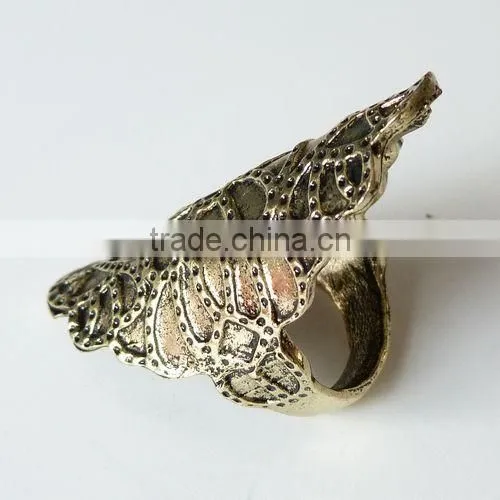 Punk Metal Carved Flower 3 Colors Retro Design Rings photo-2