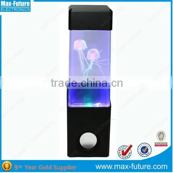 USB 5V Color Changing Water Dancing Jellyfish LED Lamp Speaker, LED Flashing Speaker, Fish Show Portable Speaker