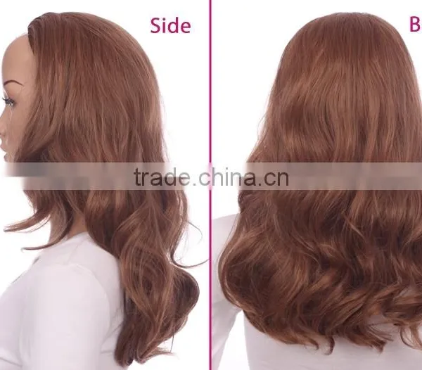 High Quality Deep Wave Synthetic Wig Blonde u Part Ombre Color China Wig Supplier photo-3
