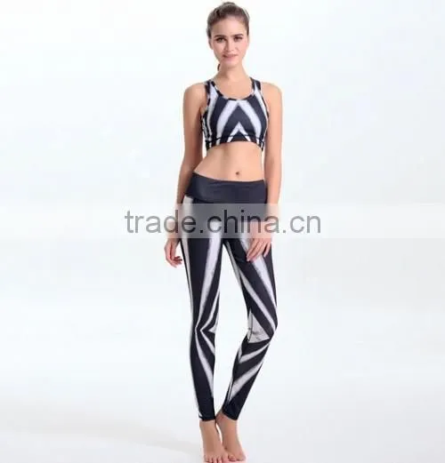 Black And White Girls Yoga Pants Graceful Spandex Girls Yoga Pants photo-5