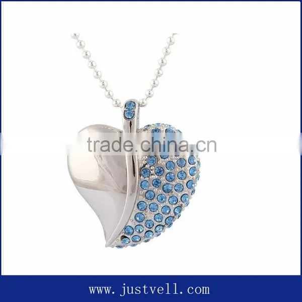 Crystal USB Flash Drive Usb Necklace Design Heart Shape Usb photo-4