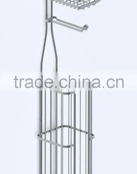 Steel Wall Mounted Toilet Paper Holder With Phone Rack photo-4