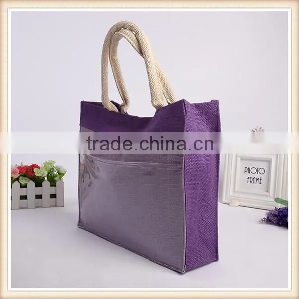 Top Quality Plain Jute Shopping Bag With Pvc photo-2