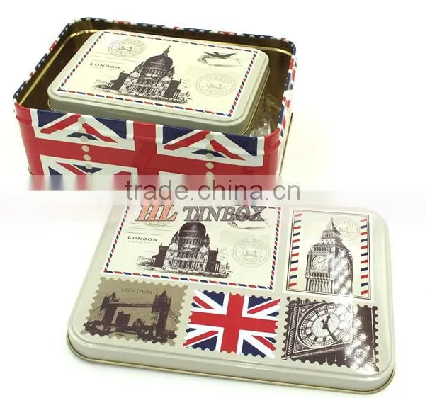 High End Printed Rectangular Cookie Gift Tin Can photo-5