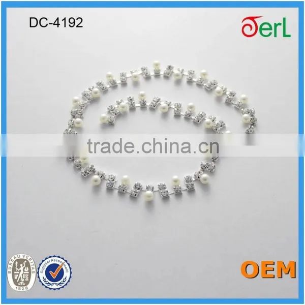 New Arrival! Glass Rhinestone Crystal Cup Chain With Pearl for Wholesale photo-3