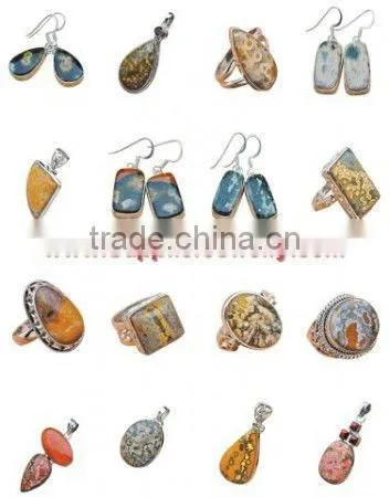 Ocean Jasper Jewelry Imitation Discount Jewellery Sterling Silver Gemstone Rings Wholesale Earrings