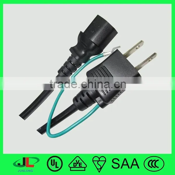 PSE 2 Pin Plug Electrical Cable Wire With Grounding Wire and IEC C13 Plug photo-2