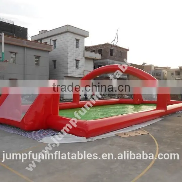 Splendid Human Soap Football Field/commercial Inflatable Soccer Pitch/Water Football Field Custom-made photo-2